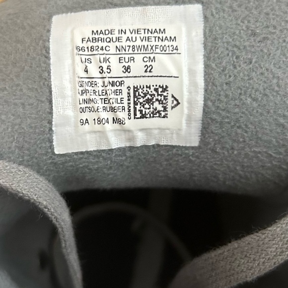 Converse Unique Special Edition Gray Leather High-Top Sneakers Fits 6.5 Women - Picture 4 of 9